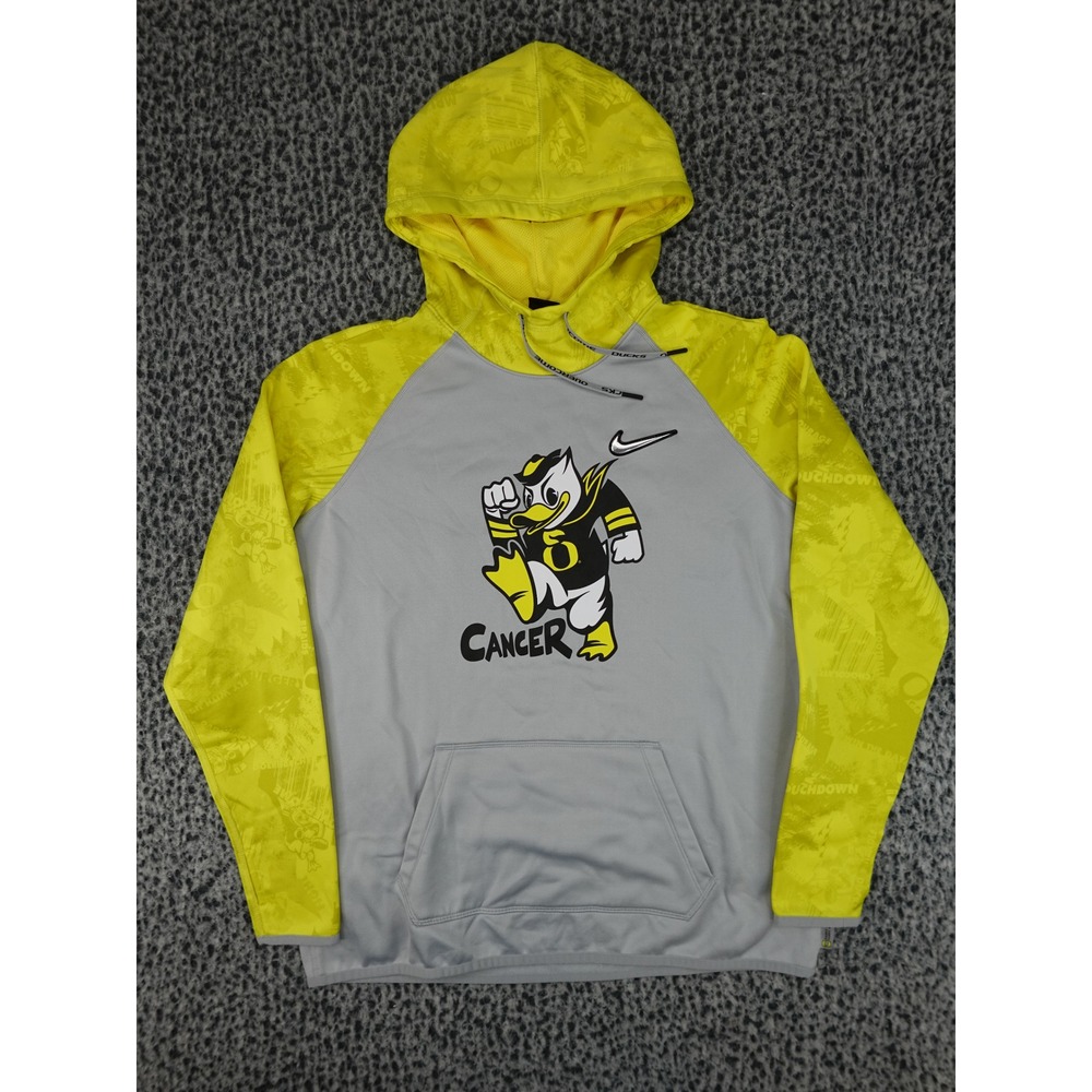 Nike Hoodie Women Large Yellow Oregon Ducks Doernbecher Cancer Awareness 36377X